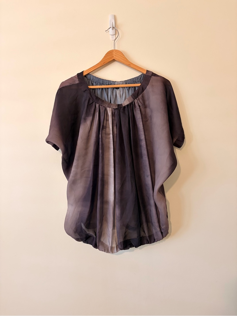COS Sheer Pullover Top in Smoke Gray